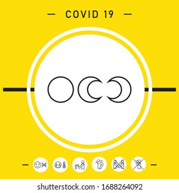 Phases of the moon - line icons. Graphic elements for your design