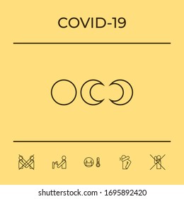 Phases of the moon - line icons. Graphic elements for your design