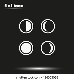 Fases del icono del vector de la luna.