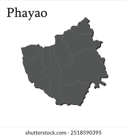 Phayao is a province in northern Thailand, known for its beautiful landscapes, including lakes, mountains, and historical sites. Below is a general description of what the map of Phayao Province