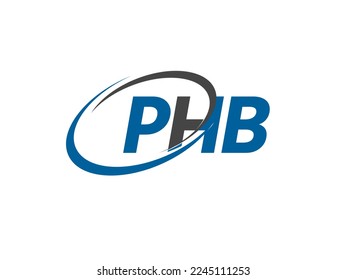 Letra PHB diseño creativo elegante del logo de swoosh