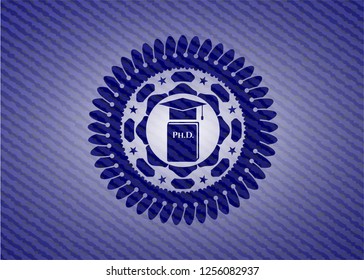 Phd thesis icon with denim texture