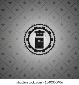 Phd thesis icon inside black badge
