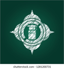 Phd thesis icon inside chalkboard emblem