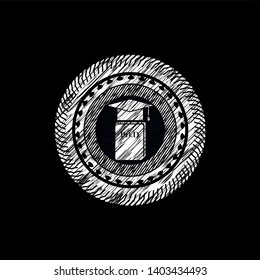 Phd thesis icon inside chalkboard emblem