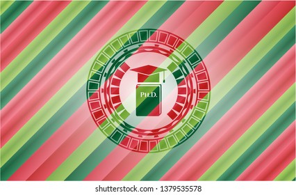 Phd thesis icon inside christmas emblem.