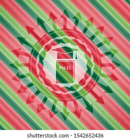 Phd thesis icon inside christmas emblem background.