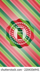 Phd thesis icon inside christmas emblem. 