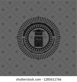 Phd thesis icon inside dark emblem
