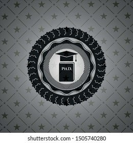 Phd thesis icon inside dark badge