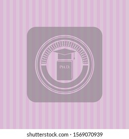 Phd thesis icon inside pink emblem