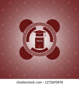 Phd thesis icon inside red emblem