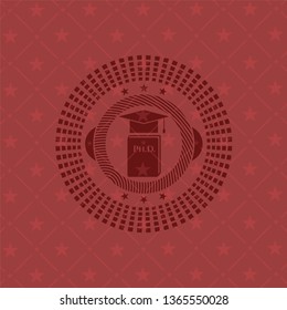 Phd thesis icon inside vintage red emblem
