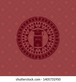 Phd thesis icon inside vintage red emblem