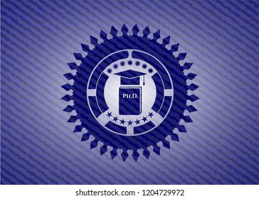 Phd thesis icon with jean texture