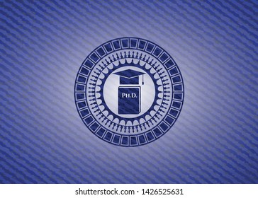 Phd thesis icon with jean texture