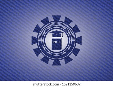 Phd thesis icon with jean texture
