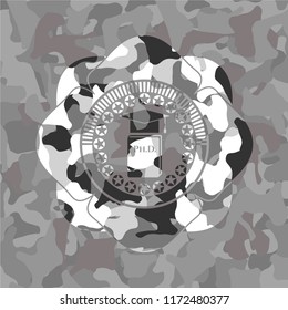 Phd thesis icon on grey camo pattern