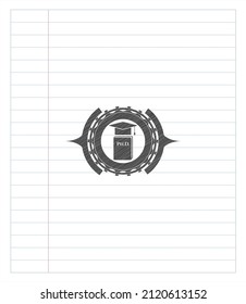 Phd thesis icon with pencil strokes. Vector Illustration. Detailed. 