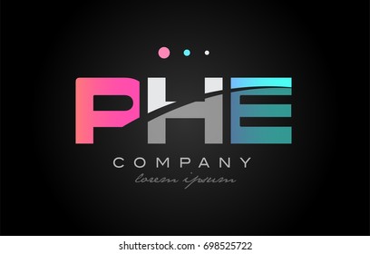 PHE p h e three 3 letter logo combination alphabet vector creative company icon design template modern  pink blue white grey