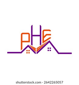 PHE Real State logo design, PHE simple and modern logo. PHE luxurious alphabet design  