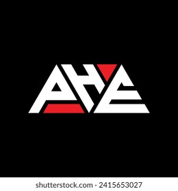 PHE triangle letter logo design with triangle shape. PHE triangle logo design monogram. PHE triangle vector logo template with red color. PHE triangular logo Simple, Elegant, and Luxurious design.