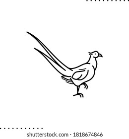 A pheasant hunting vector icon in outline