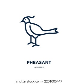 pheasant icon from animals collection. Thin linear pheasant, bird, animal outline icon isolated on white background. Line vector pheasant sign, symbol for web and mobile