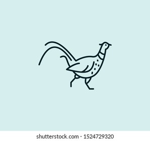Pheasant icon line isolated on clean background. Pheasant icon concept drawing icon line in modern style. Vector illustration for your web mobile logo app UI design.