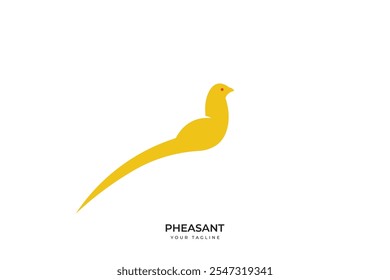 Pheasant logo design, minimalist pheasant logo, pheasant logo silhouette design.