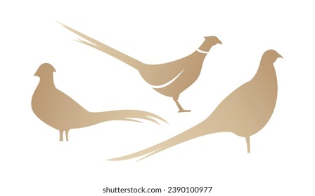 Pheasant silhouette gold, Flying pheasant silhouette, Pheasant silhouette clip art. svg