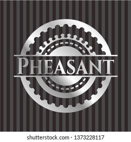 Pheasant silvery emblem or badge