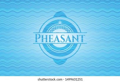 Pheasant water wave representation style emblem. Vector Illustration. Detailed.