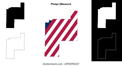 Phelps County (Missouri) outline map set