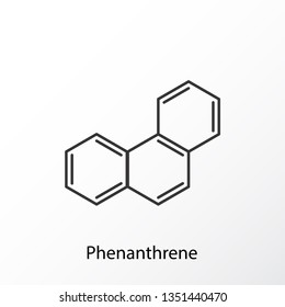 Phenanthrene chemical compound moleccular structure. Vector illustration.