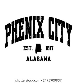 Phenix City text effect vector. Editable college t-shirt design printable text effect vector