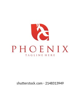 Phenix logo bird letter a vector design 