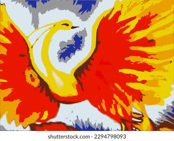 Phenix vector fire bird drawing 