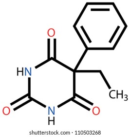 Phenobarbital (epilepsy drug) structural formula