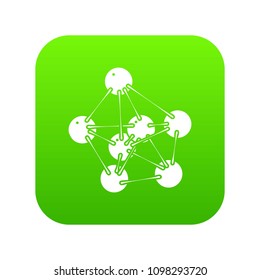 Phenol icon green vector isolated on white background