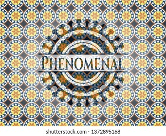 Phenomenal arabic style badge. Arabesque decoration.