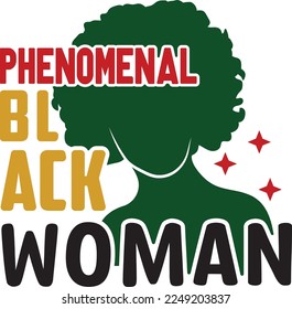 Phenomenal Black Woman SVG Printable Vector Illustration svg