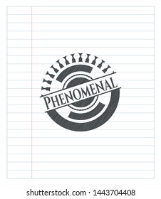 Phenomenal emblem draw with pencil effect. Vector Illustration. Detailed.