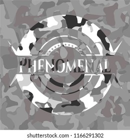 Phenomenal on grey camouflage pattern