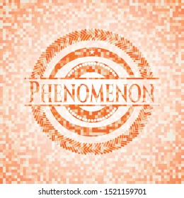 Phenomenon orange mosaic emblem with background