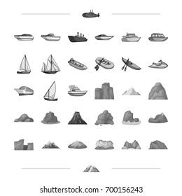 phenomenon, snow, icing and other web icon in monochrome style.t, tourism, volcano, natural, icons in set collection.