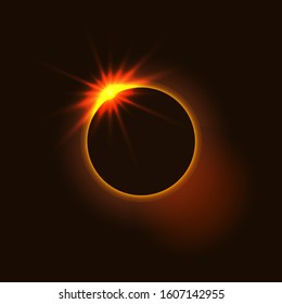 The phenomenon of a total solar Eclipse. Vector illustration for design