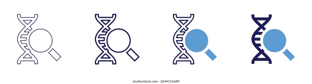 Phenotype observation icon in 4 different styles. Thin Line, Line, Bold Line, Duotone. Duotone style. Editable stroke.