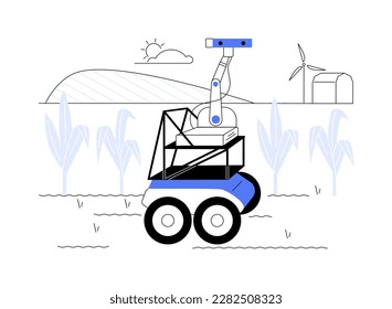 Phenotyping robots abstract concept vector illustration. Phenotyping robots usage in agriculture industry, modern technology, smart farming, improve agricultural yield abstract metaphor.