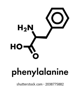 Phenylalanine (l-phenylalanine, Phe, F) Amino Acid Molecule. Skeletal Formula.